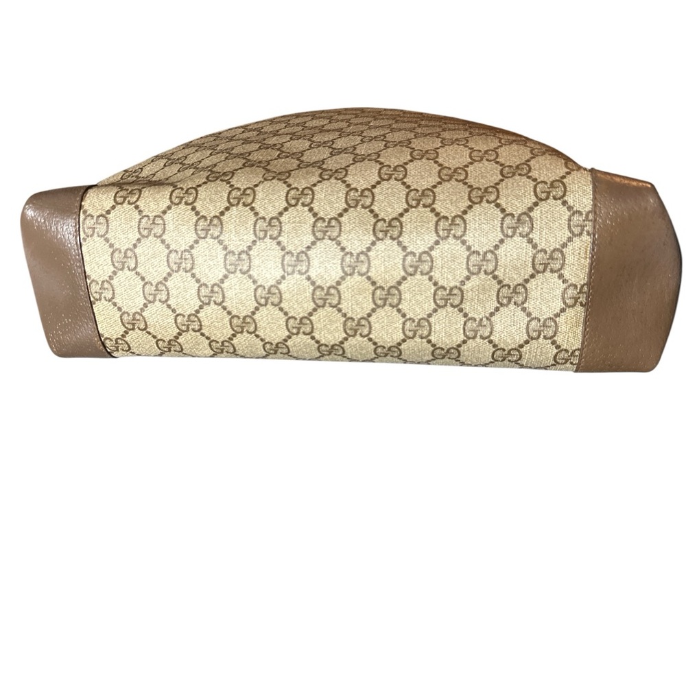 Auth. Repainted Gucci Beige+Brown GG Monogram Sherry Line Green And RedTote Bag - Picture 8 of 14